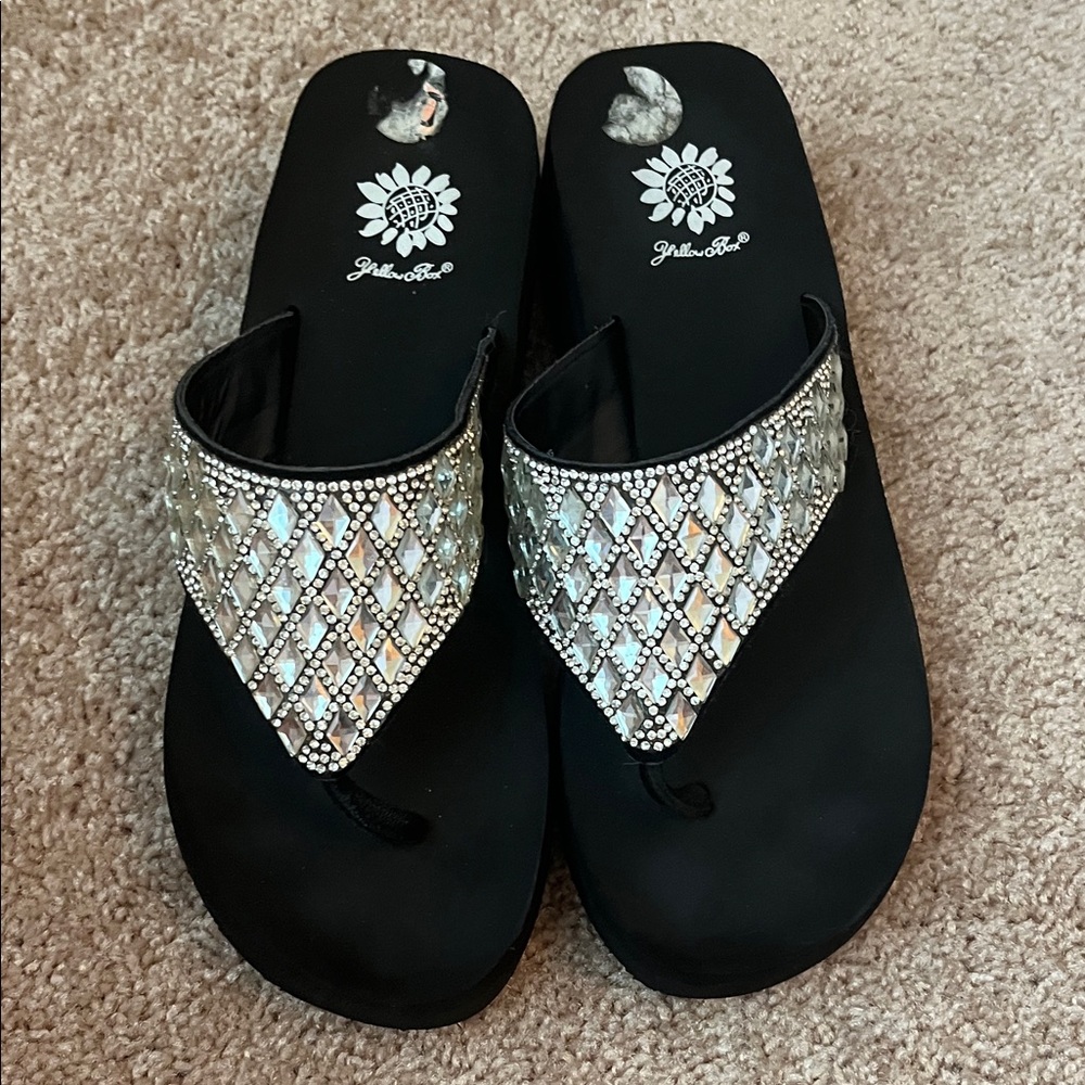 Yellow Box Bling Platform Sandals